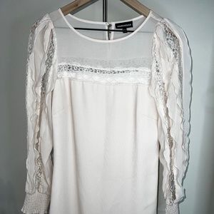 Warehouse Vintage Style Ruffles and Lace Chiffon Dress